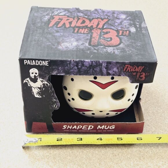 Jason Mug Friday 13th Hockey Mask Shaped Ceramic Coffee Cup Mug 500 ml New - Picture 9 of 11